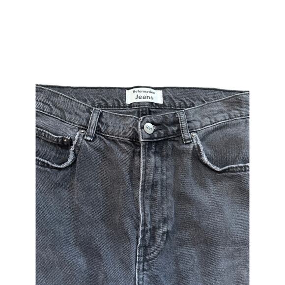 Reformation Monterey High Rise Straight Leg Black Denim Jeans Size 26 - Picture 2 of 5